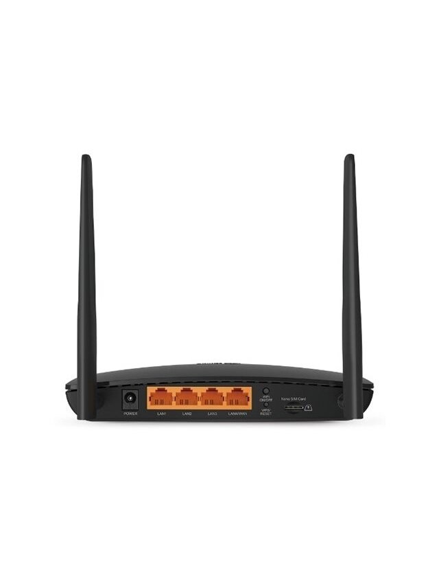 4G LTE Router | TL-MR6400 | 802.11n | 300 Mbit/s | 10/100 Mbit/s | Ethernet LAN (RJ-45) ports 3 | Mesh Support No | MU-MiMO No | 4G | Antenna type 2xExternal | No USB 2 4G LTE Router | TL-MR6400 | 802.11n | 300 Mbit/s | 10/100 Mbit/s | Ethernet LAN (RJ-45) ports 3 | Mesh Support No | MU-MiMO No | 4G | Antenna type 2xExternal | No USB 2