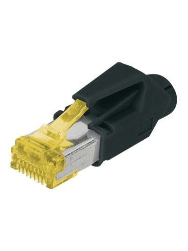 A-MO6A 8/8 HRS | AT 6A modular RJ45 Plug, Hirose TM31 8P8C, shielded, for round cable, incl. hood A-MO6A 8/8 HRS | AT 6A modular RJ45 Plug, Hirose TM31 8P8C, shielded, for round cable, incl. hood
