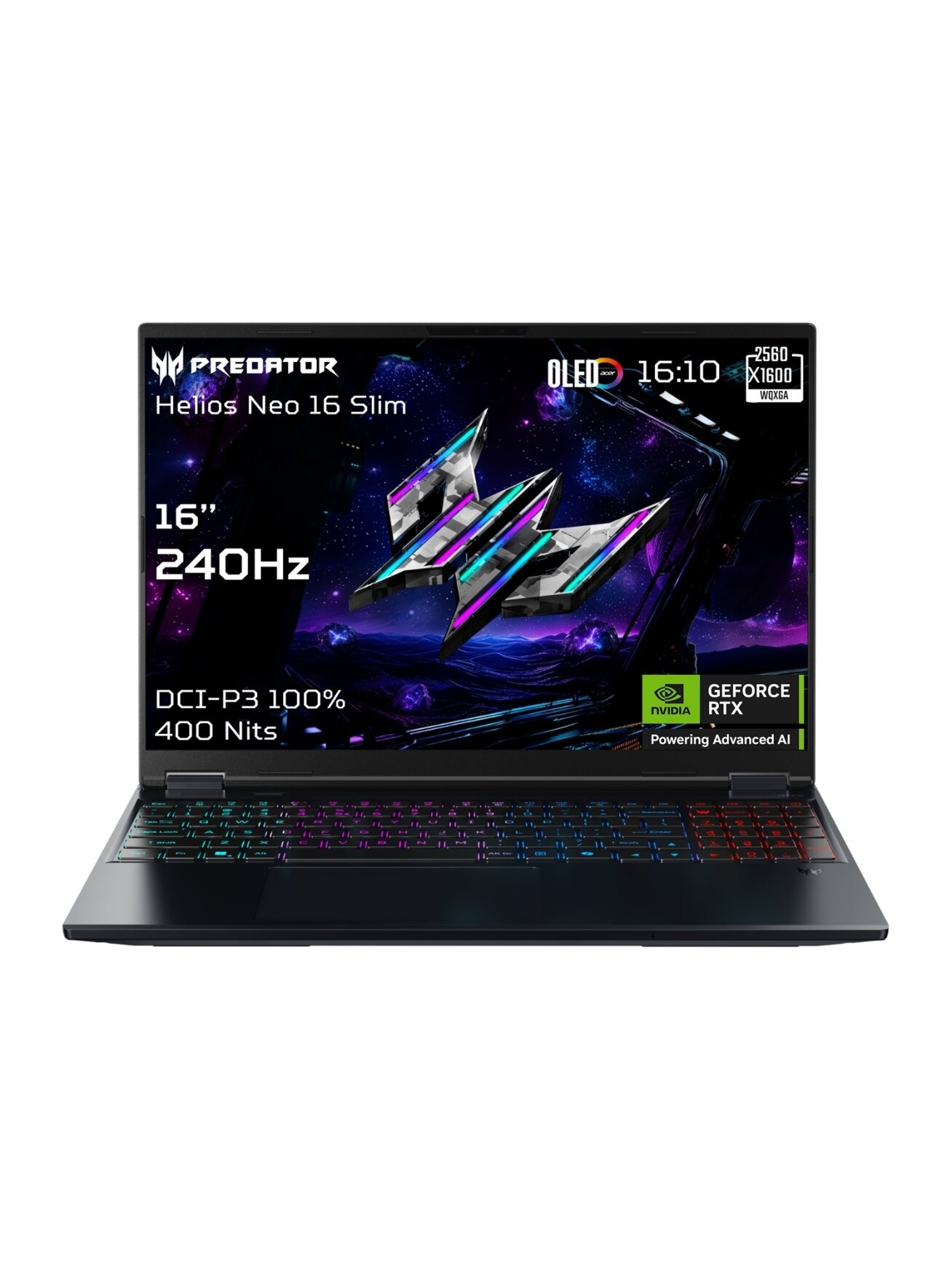 Acer | Predator Helios Neo 16S AI PHN16S-71-95J5 | Black | 16 " | OLED | WQXGA | 240 Hz | Intel Core Ultra 9 | 275HX | 64 GB | DDR5 | Solid-state drive capacity 1000 GB | NVIDIA GeForce RTX 5070 Ti | Windows 11 Home | Keyboard language English | Keyboard