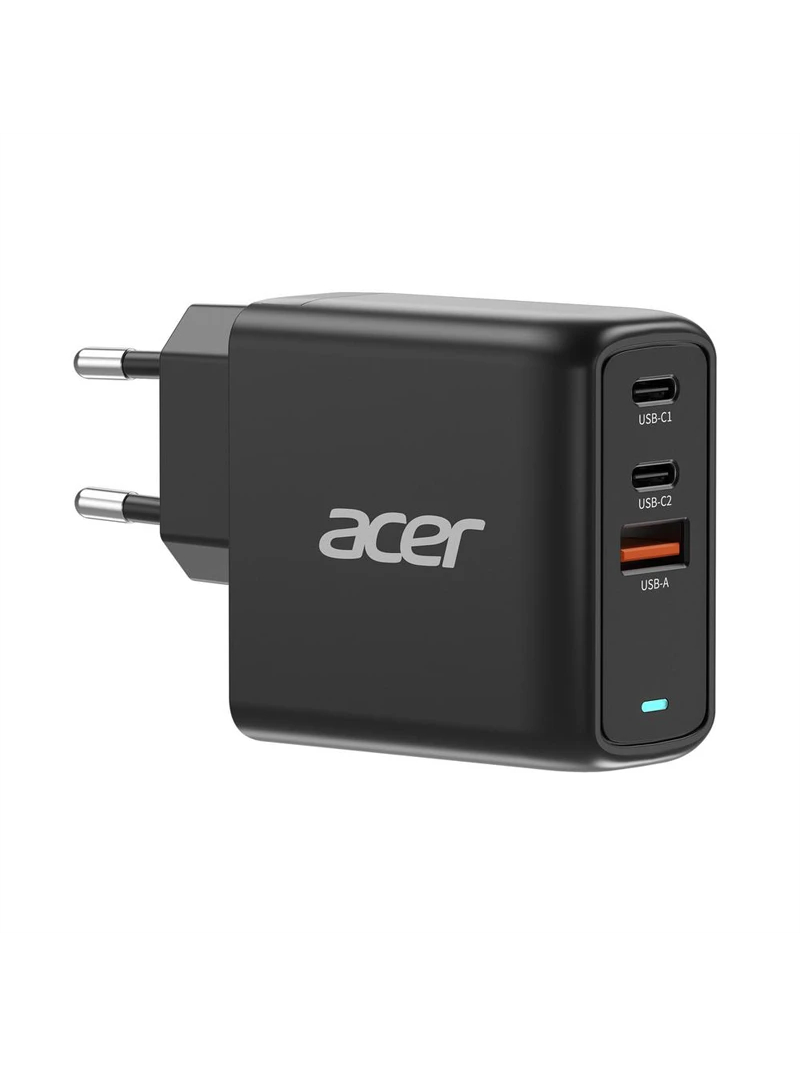 Acer 67W PD GaN Charger, 2 x USB C and 1 x USB A, EU Plug, 100W USB C cable, Retail Pack Acer 67W PD GaN Charger, 2 x USB C and 1 x USB A, EU Plug, 100W USB C cable, Retail Pack