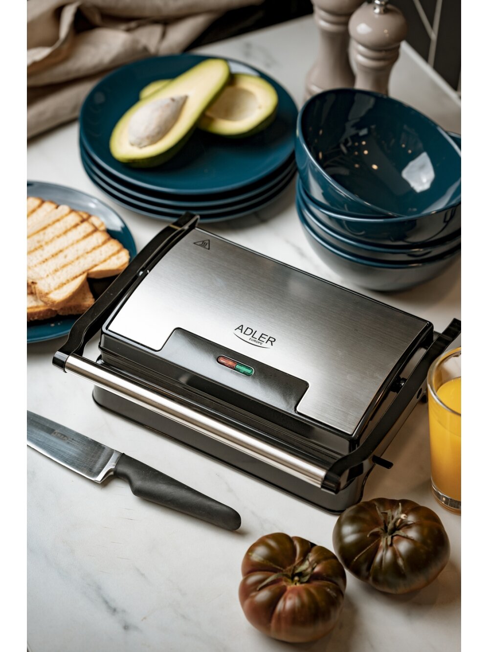 Adler | Electric Grill | AD 3052 | Table | 1200 W | Stainless steel 10 Adler | Electric Grill | AD 3052 | Table | 1200 W | Stainless steel 10