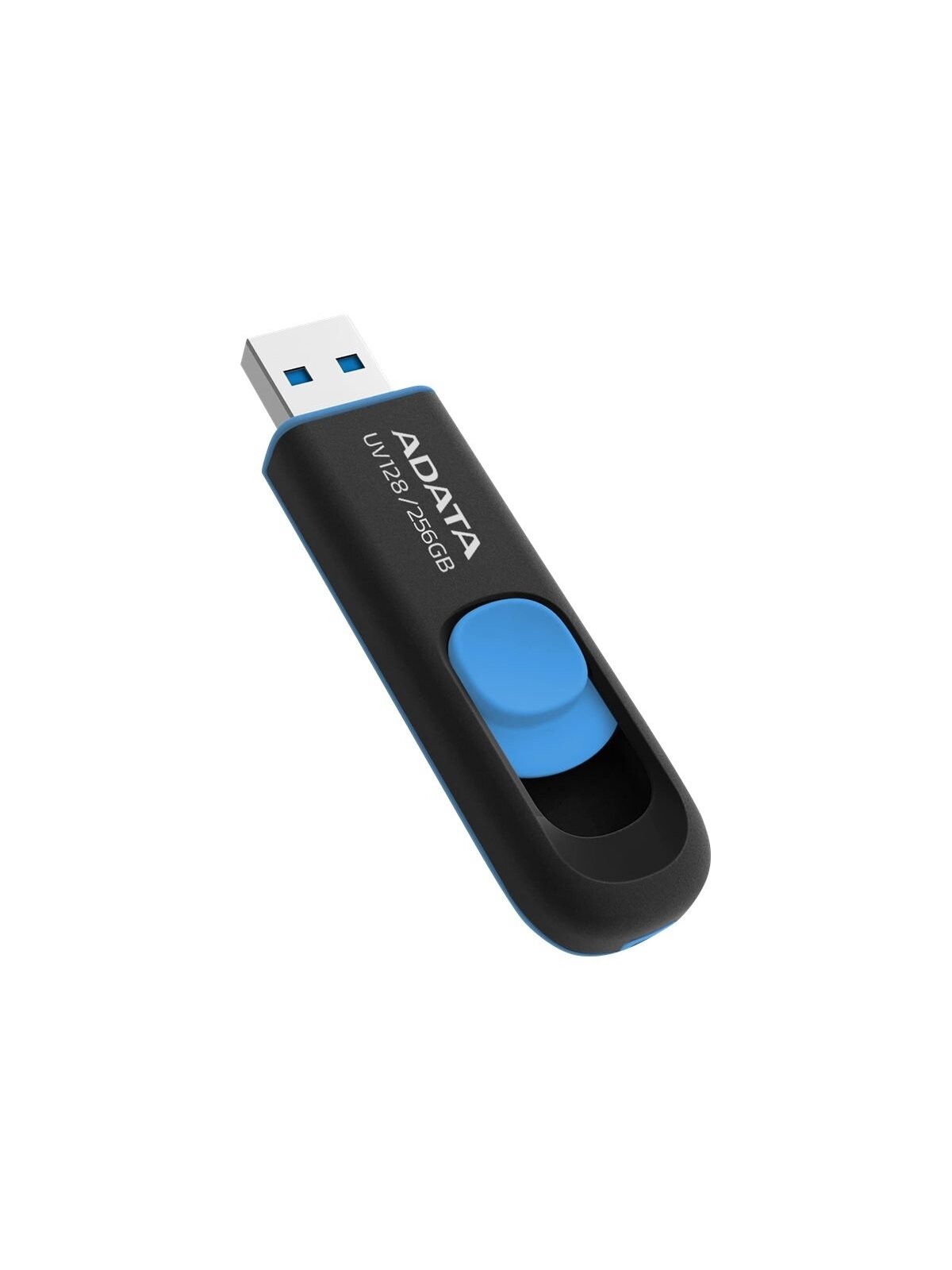 ADATA | USB Flash Drive | UV128 | 256 GB | USB 3.2 Gen1 | Black/Blue 2 ADATA | USB Flash Drive | UV128 | 256 GB | USB 3.2 Gen1 | Black/Blue 2