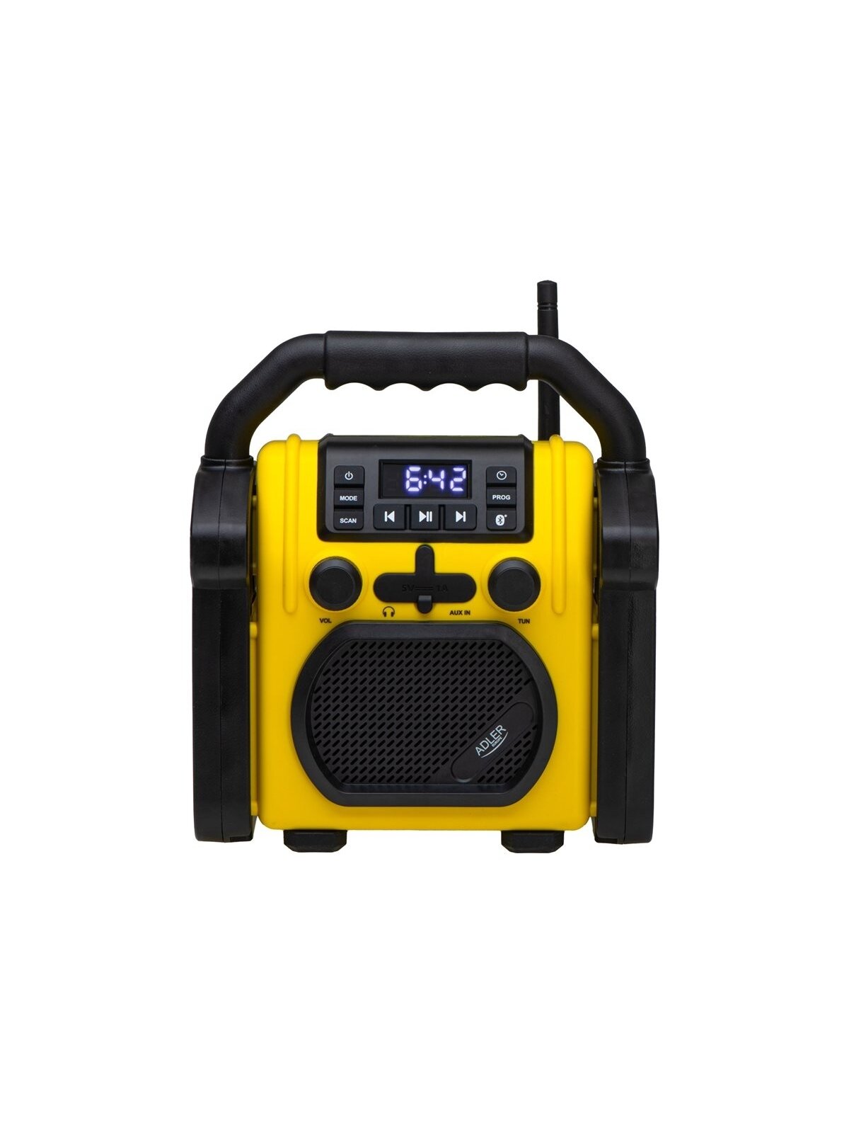 Adler | Construction radio with Bluetooth | AD 1911 | AUX in | Black/Yellow Adler | Construction radio with Bluetooth | AD 1911 | AUX in | Black/Yellow