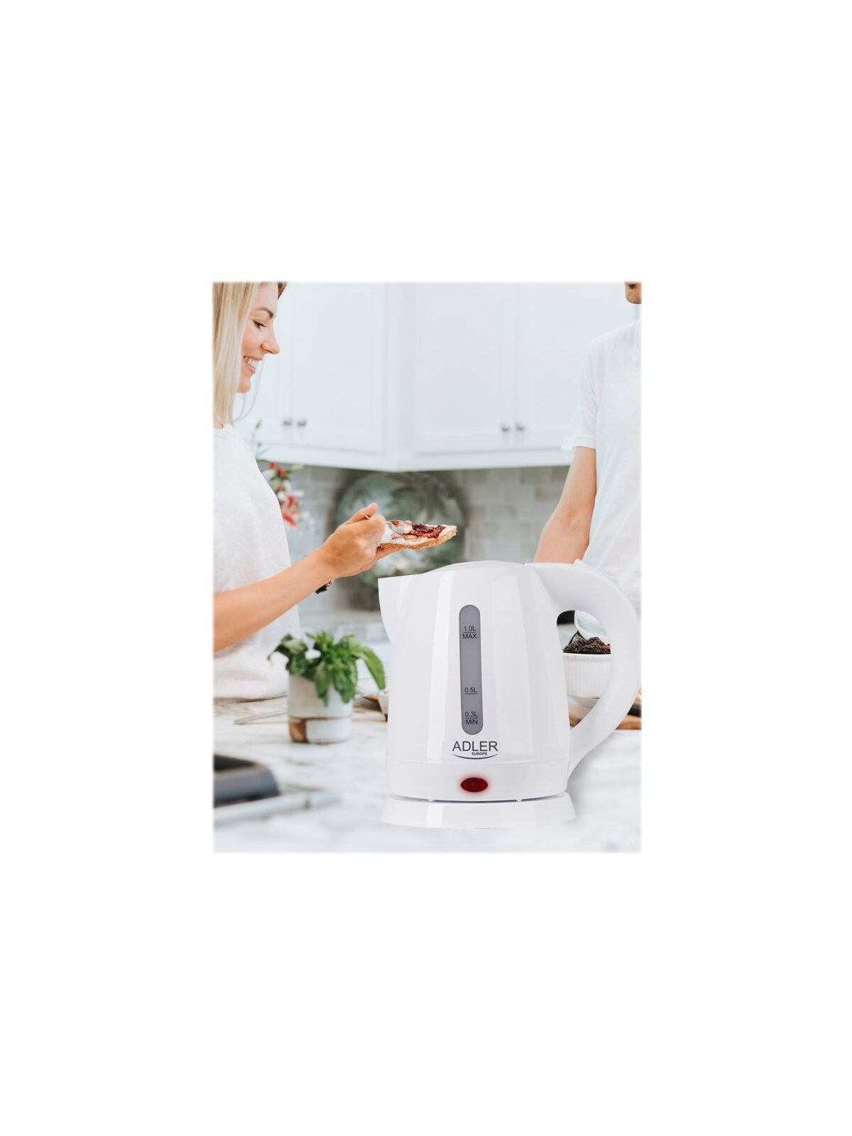 Adler | Kettle | AD 1272 | Electric | 1600 W | 1 L | Stainless steel/Polypropylene | 360° rotational base | White 6 Adler | Kettle | AD 1272 | Electric | 1600 W | 1 L | Stainless steel/Polypropylene | 360° rotational base | White 6