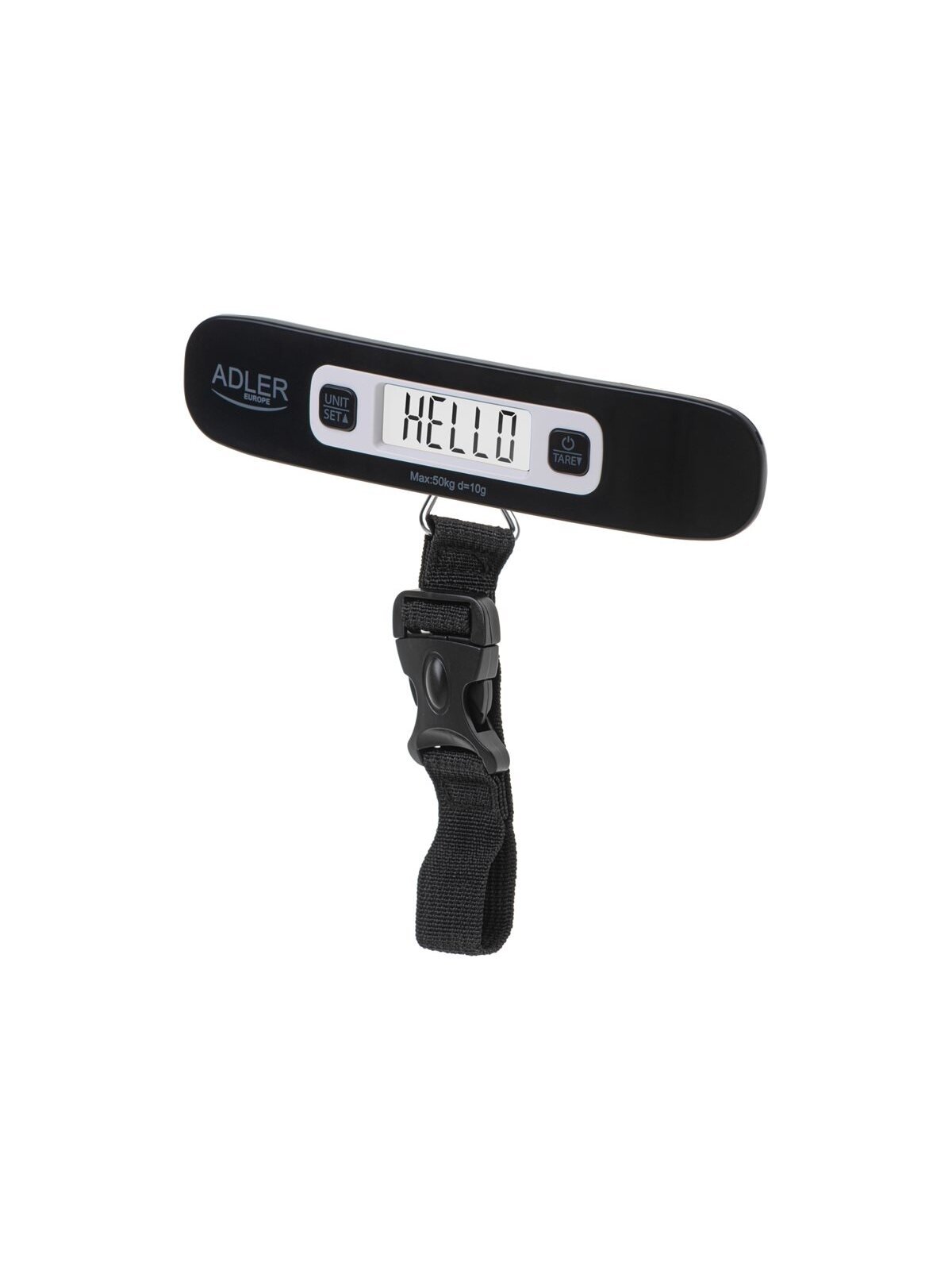 Adler | Travel Luggage Scale | AD 8190 | Maximum weight (capacity) 50 kg | Accuracy 10 g | Black Adler | Travel Luggage Scale | AD 8190 | Maximum weight (capacity) 50 kg | Accuracy 10 g | Black