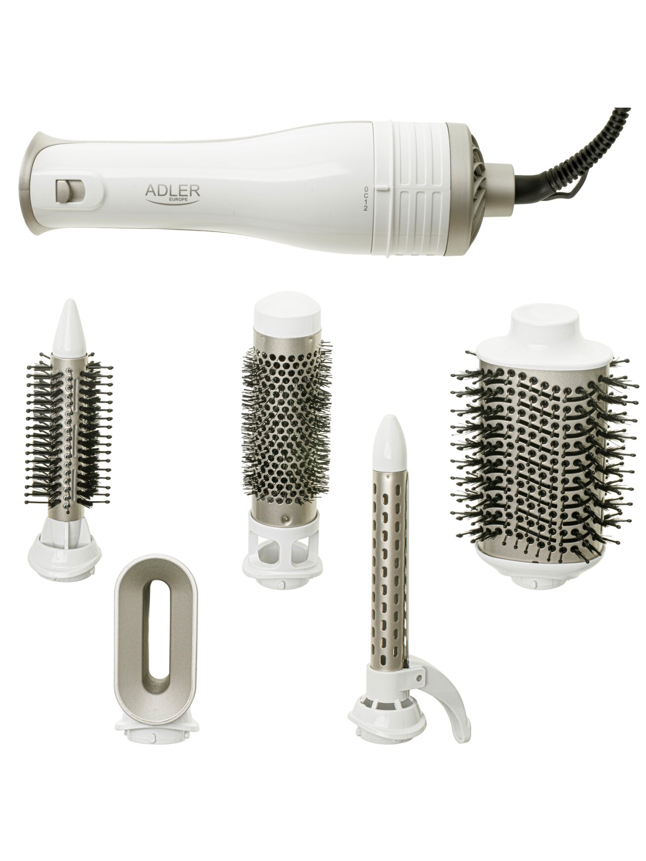 Adler 5-in-1 Curling Iron-Dryer | AD 2027 | Number of heating levels 2 | 1200 W | White/Champagne 7 Adler 5-in-1 Curling Iron-Dryer | AD 2027 | Number of heating levels 2 | 1200 W | White/Champagne 7