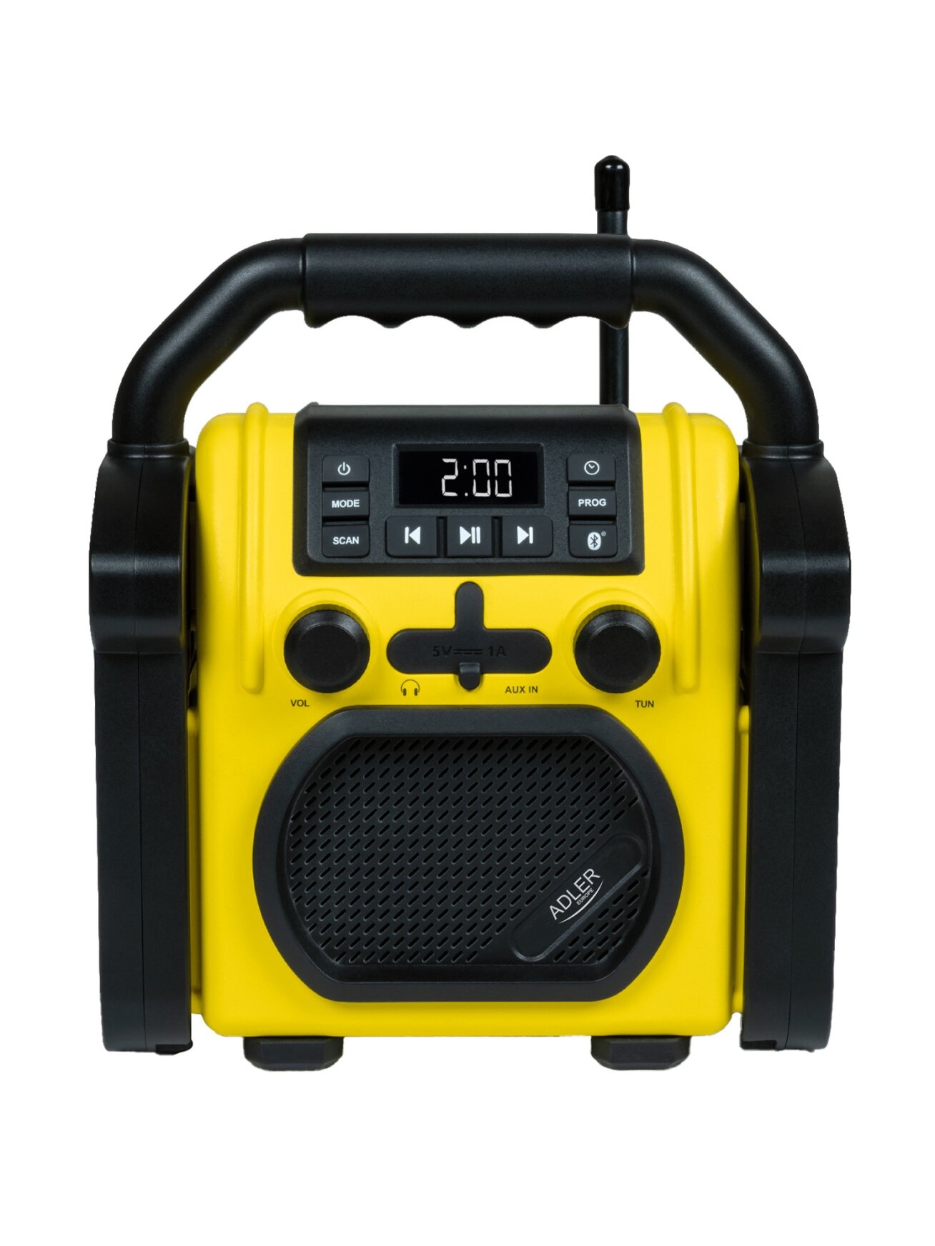 Adler | Construction radio with Bluetooth | AD 1911 | AUX in | Black/Yellow 1 Adler | Construction radio with Bluetooth | AD 1911 | AUX in | Black/Yellow 1