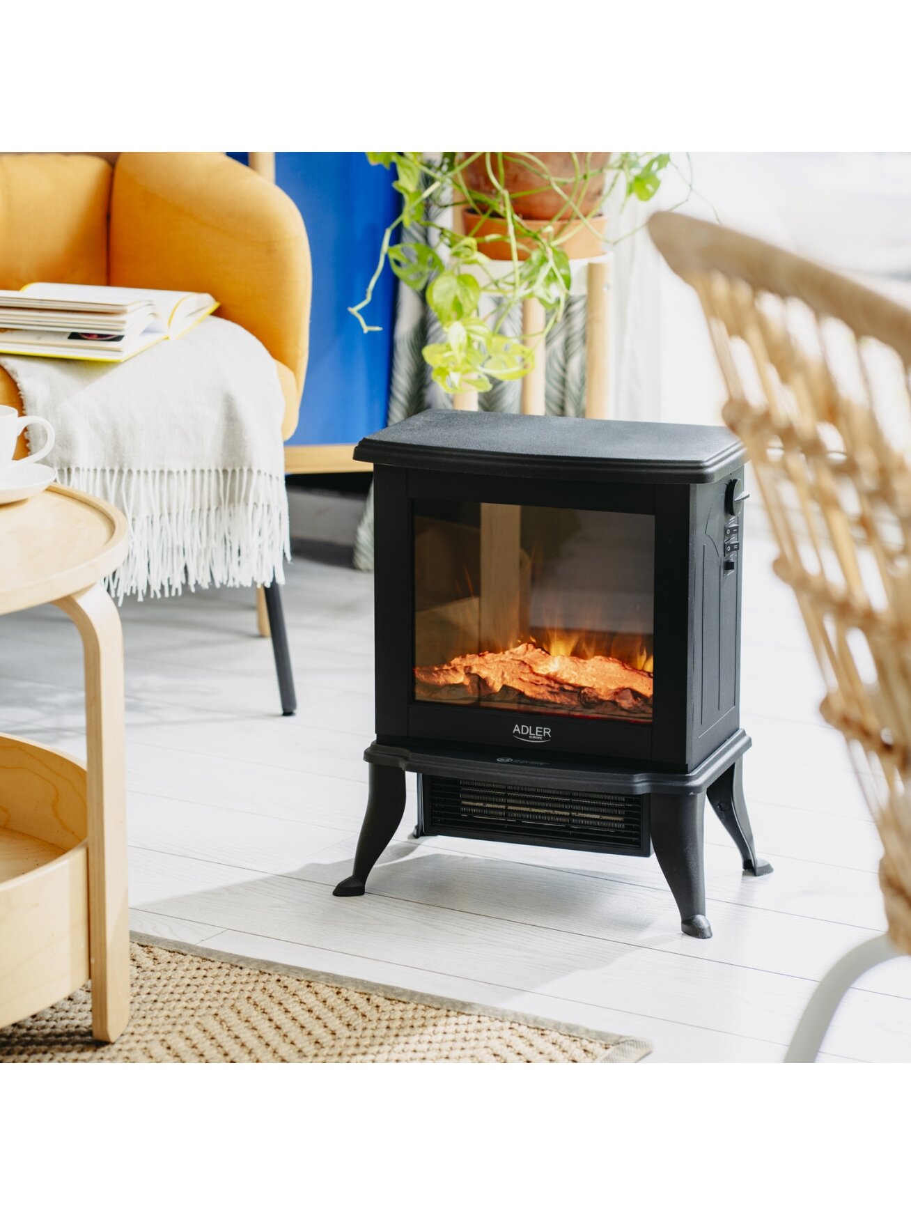Adler Electric Fireplace | AD 7754 | Ceramic | 1800 W | Number of power levels 2 | Black 12