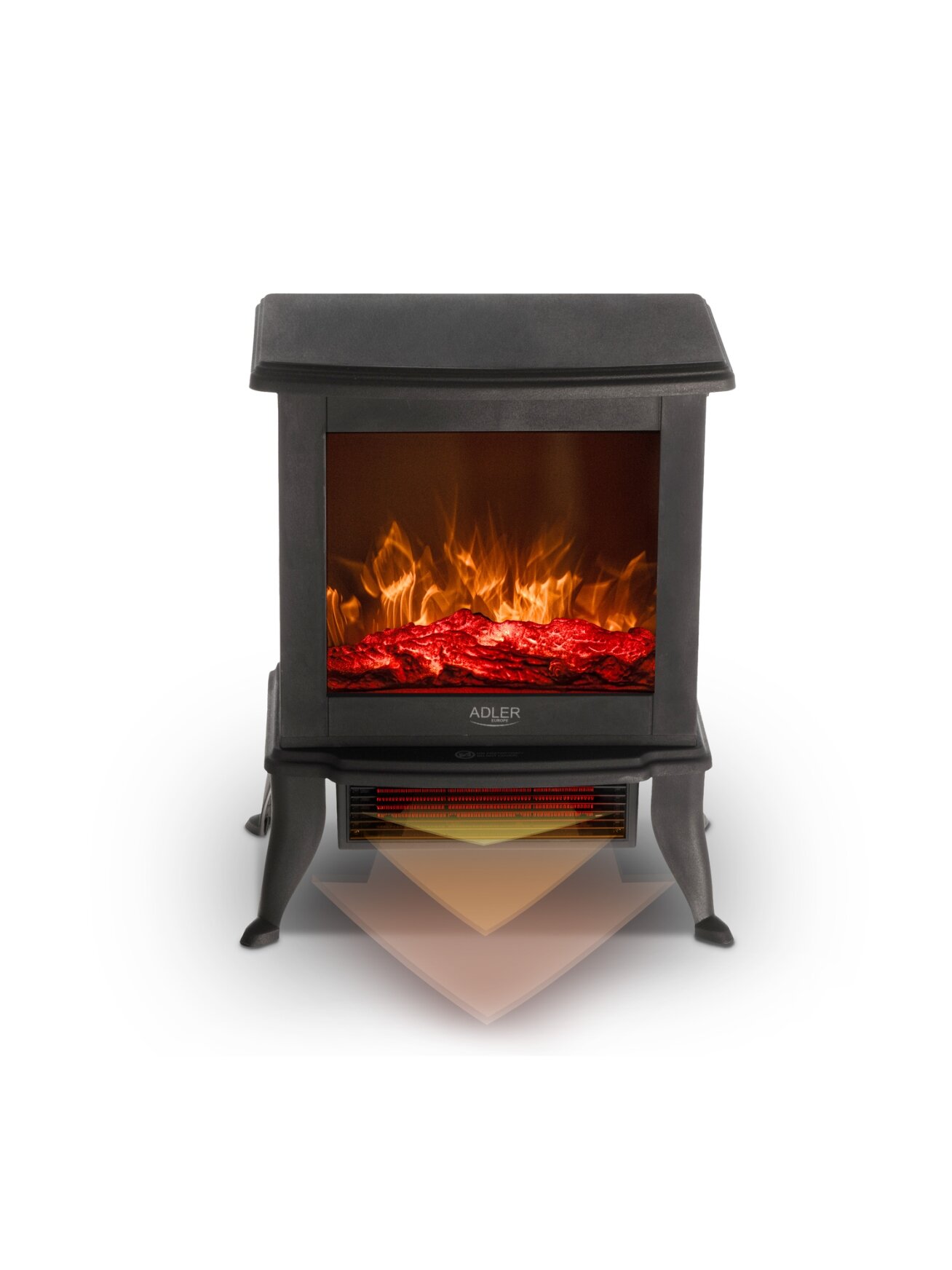 Adler Electric Fireplace | AD 7754 | Ceramic | 1800 W | Number of power levels 2 | Black 3