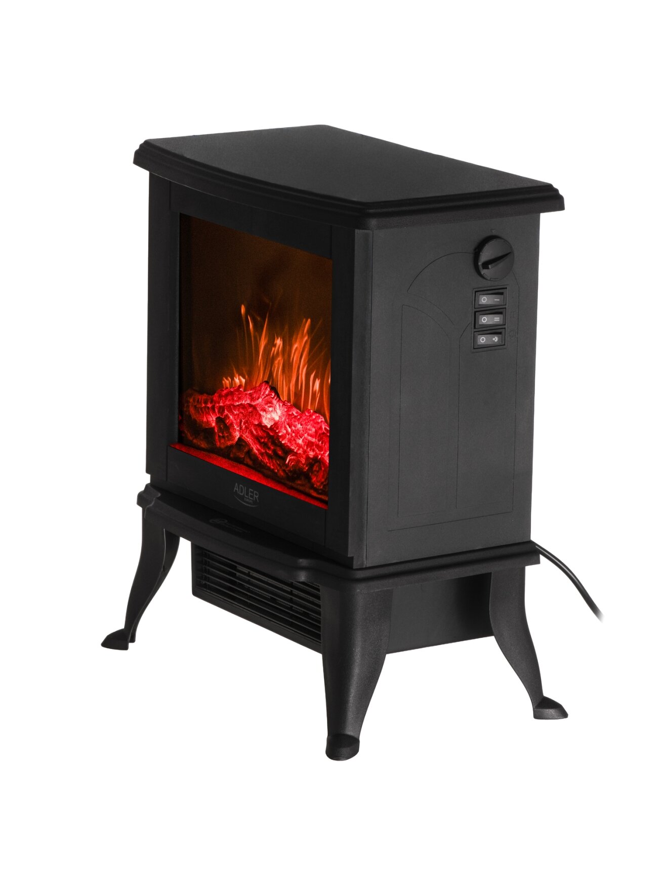 Adler Electric Fireplace | AD 7754 | Ceramic | 1800 W | Number of power levels 2 | Black 5
