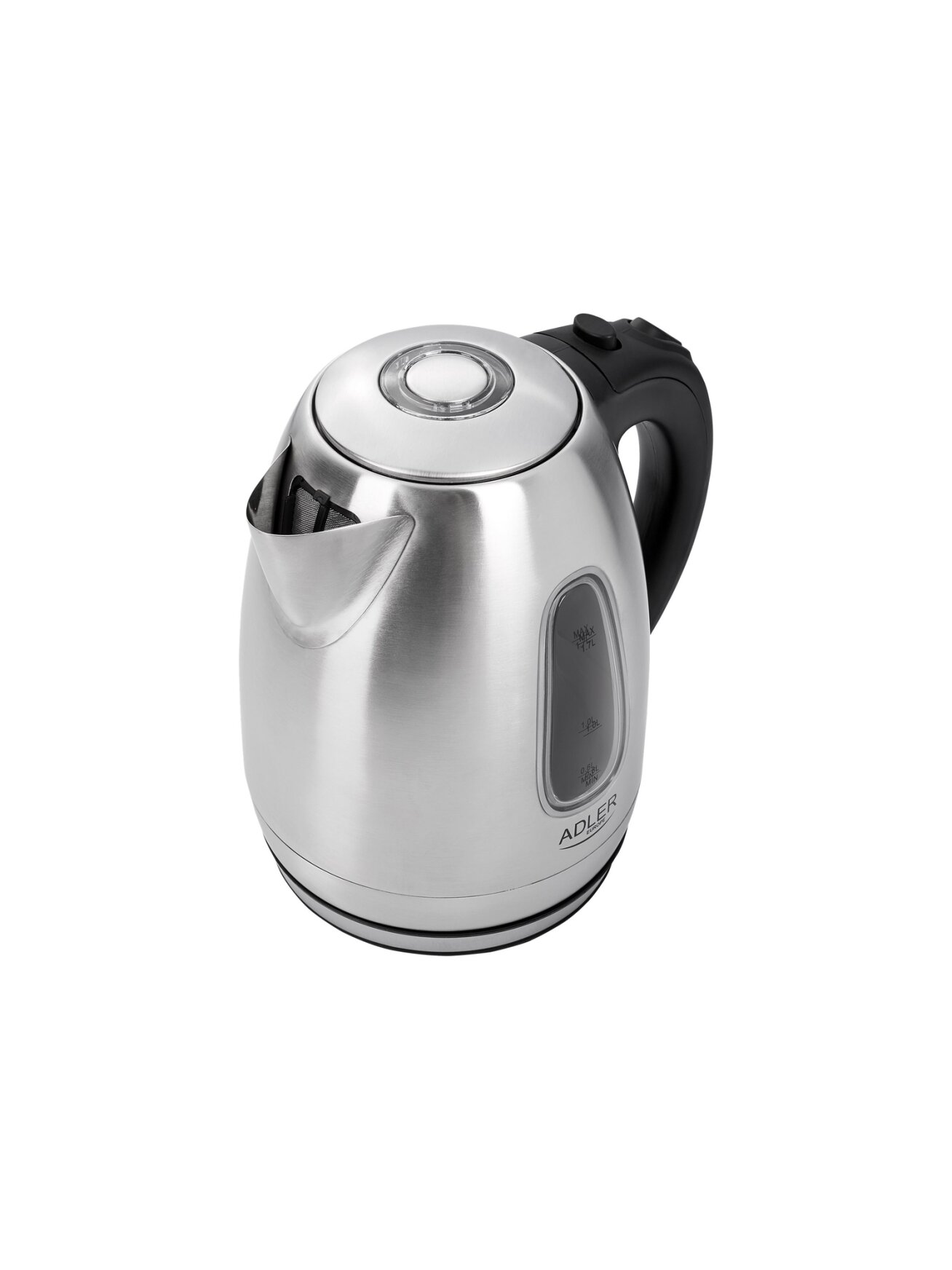 Adler | Kettle | AD 1223 | Standard | 2200 W | 1.7 L | Stainless steel | 360° rotational base | Stainless steel 2 Adler | Kettle | AD 1223 | Standard | 2200 W | 1.7 L | Stainless steel | 360° rotational base | Stainless steel 2