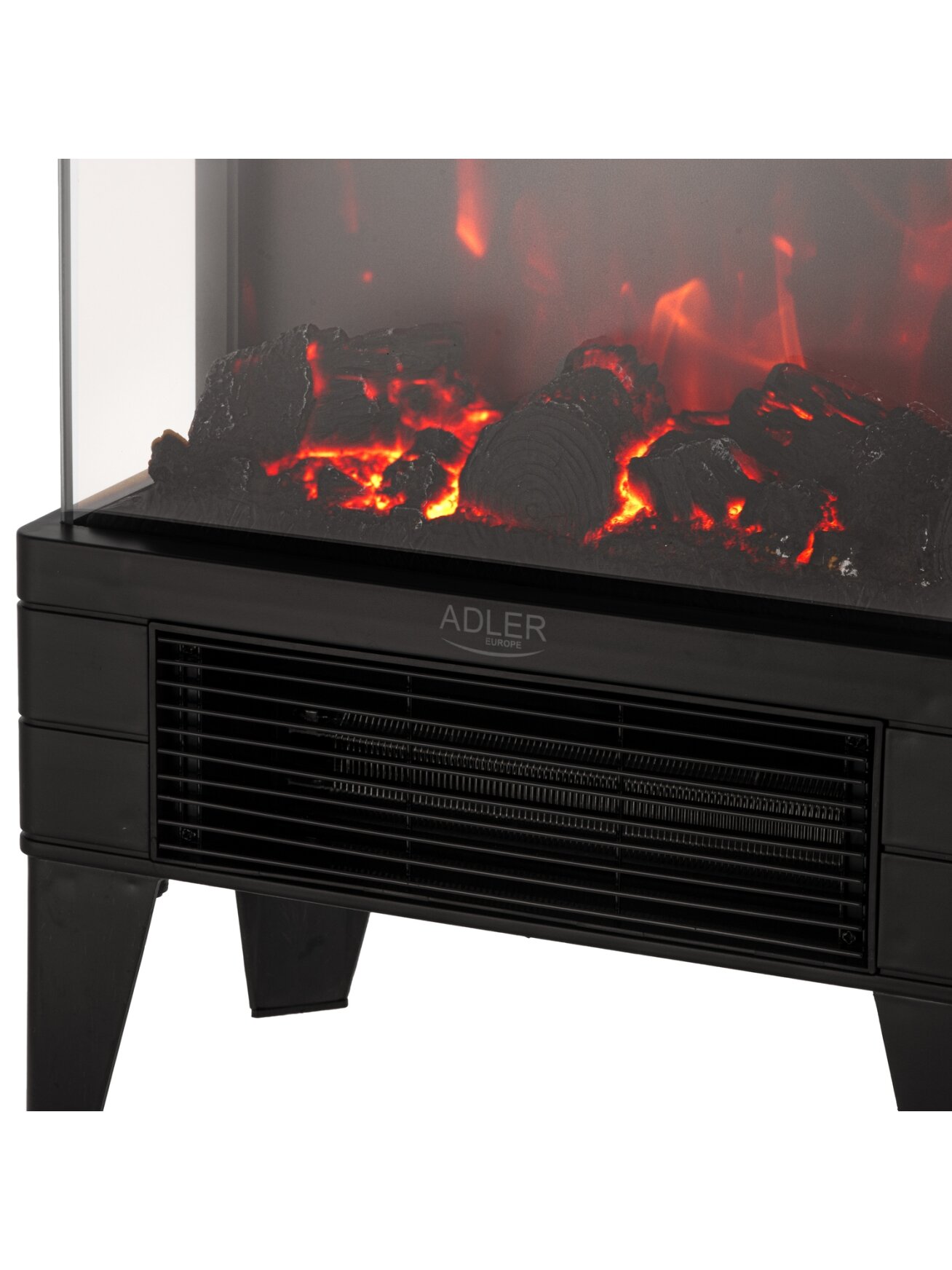 Adler LED electric fireplace with remote control | AD 7755 | Ceramic Heater | 2000 W | Number of power levels 2 | Black 5