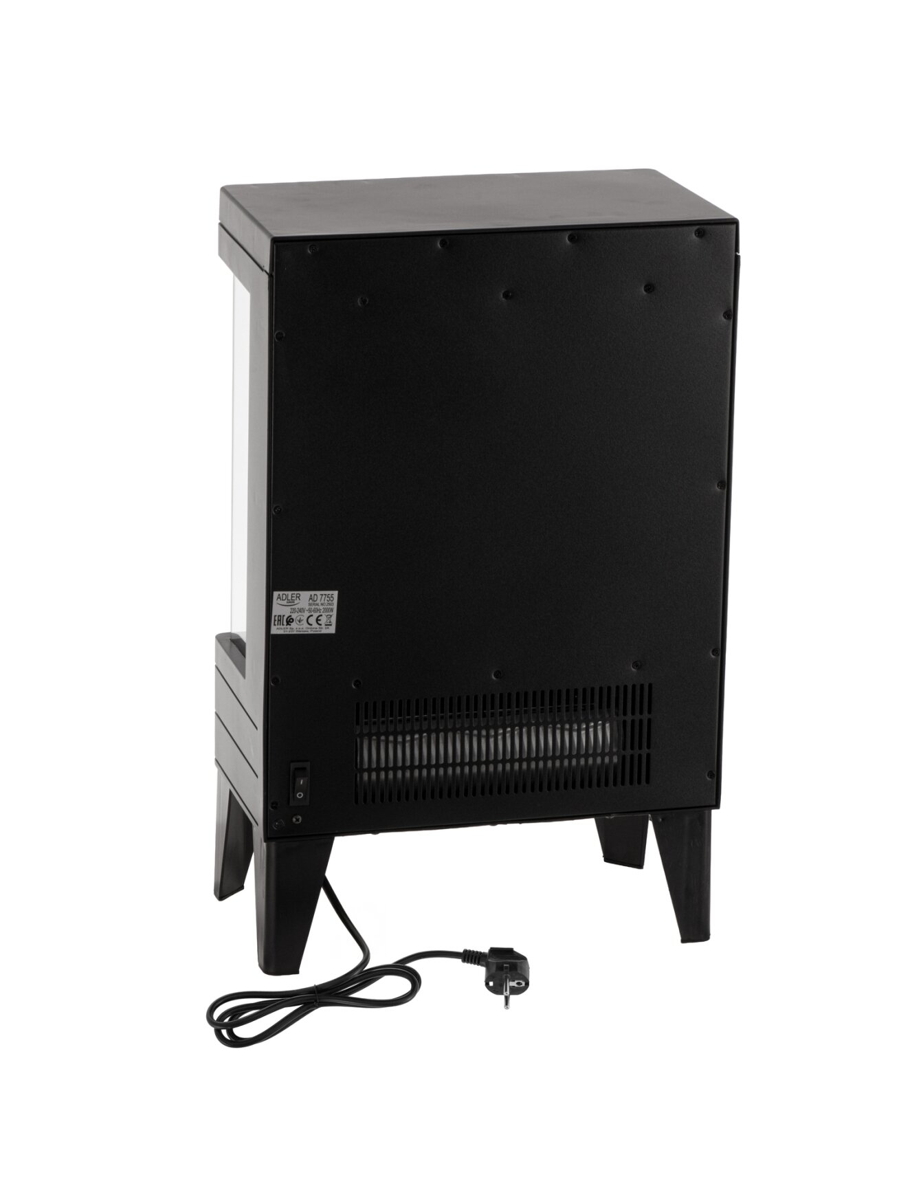 Adler LED electric fireplace with remote control | AD 7755 | Ceramic Heater | 2000 W | Number of power levels 2 | Black 6