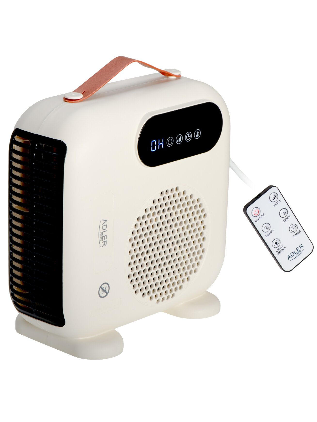 Adler LED Fan Heater with Remote Control | AD 7756 | Fan heater | 2000 W | Beige | IPX0