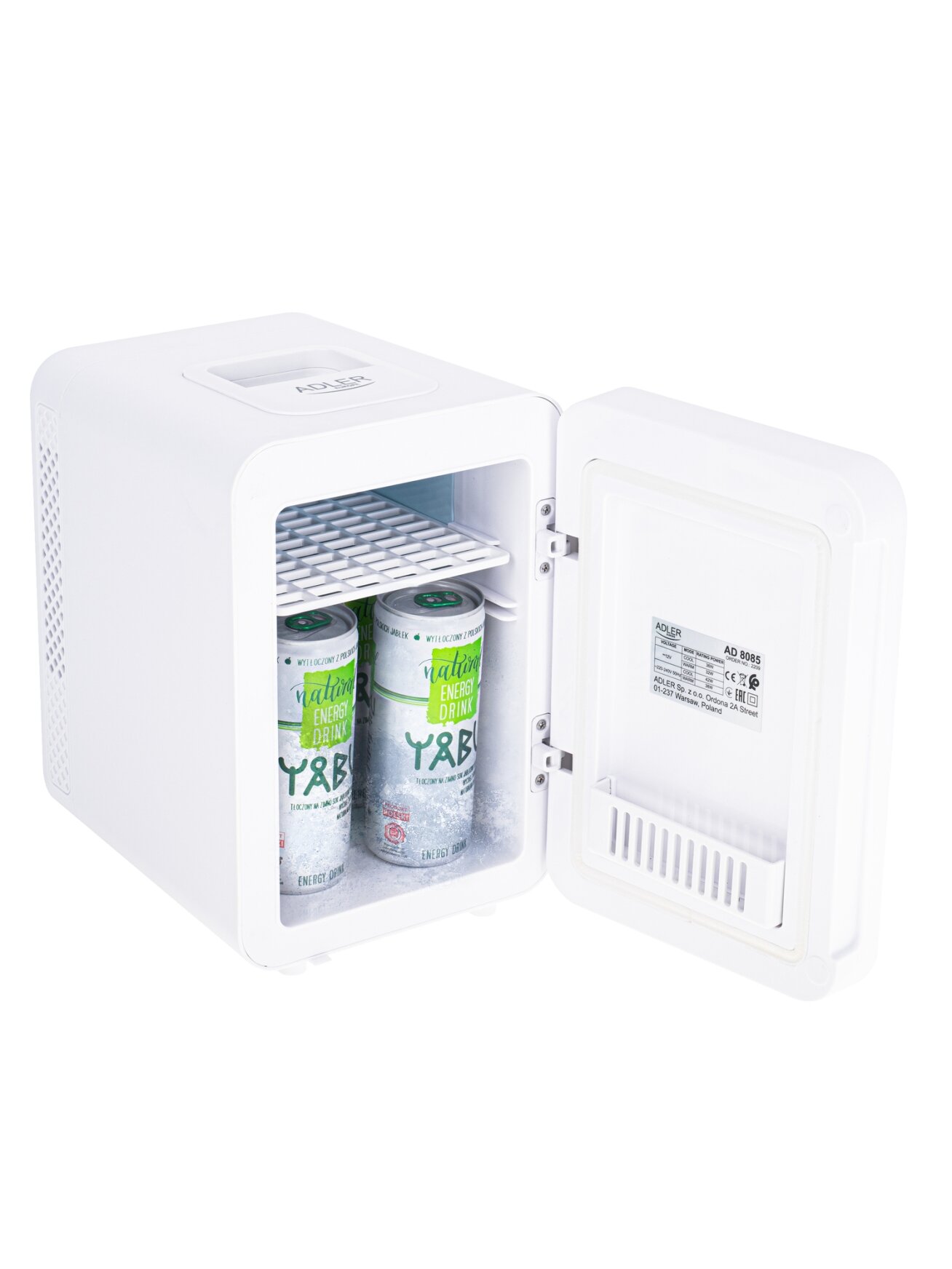 Adler | Mini refrigerator with mirror | AD 8085 | Free standing | Larder | Height 27 cm | Fridge net capacity 4 L | White 3