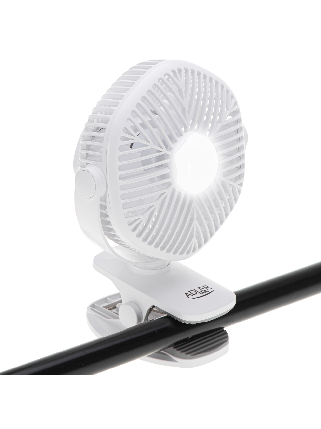 Adler Rechargeable fan with clip | AD 7335 | Table Fan | 6 W | Diameter 12.7 cm | Number of speeds 3 | Oscillation | White 8