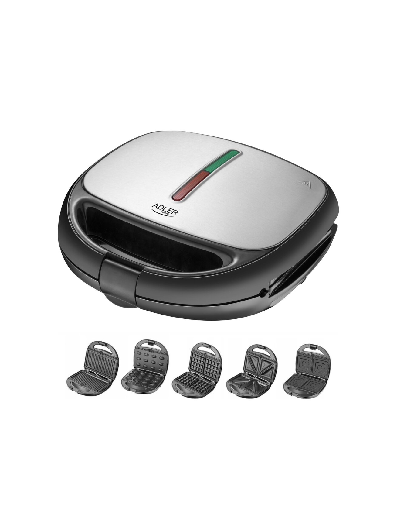 Adler | Sandwich maker | AD 3040 | Number of plates 5 | Multigrill | Number of pastry 2 | 1200 W | Ceramic coating | Black