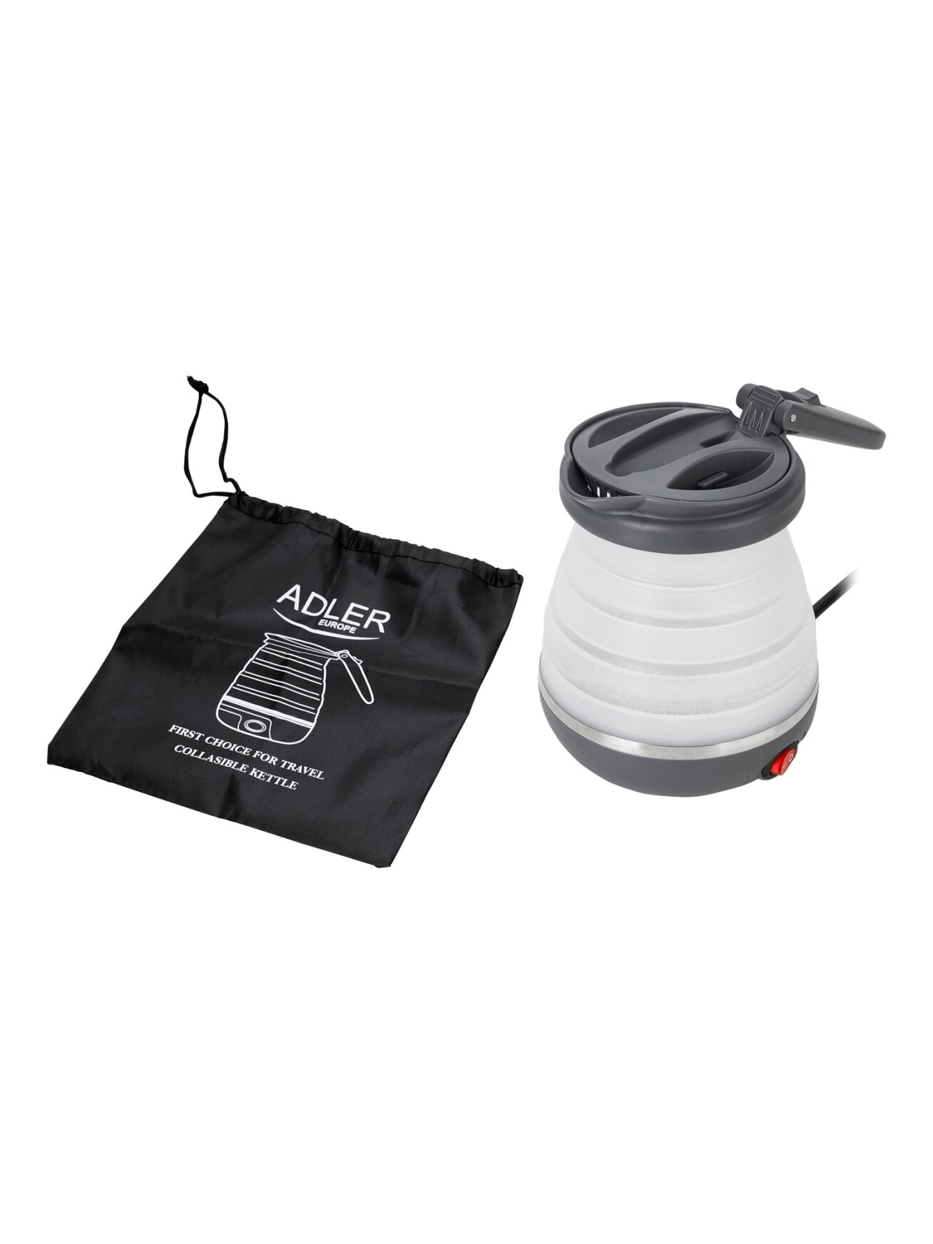 Adler | Travel kettle | AD 1279 | Electric | 750 W | 0.6 L | Silicon | White