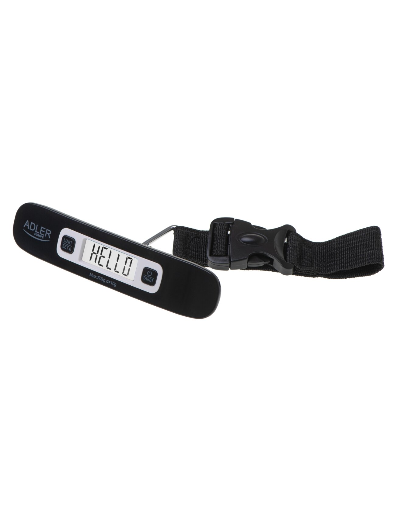 Adler | Travel Luggage Scale | AD 8190 | Maximum weight (capacity) 50 kg | Accuracy 10 g | Black 1 Adler | Travel Luggage Scale | AD 8190 | Maximum weight (capacity) 50 kg | Accuracy 10 g | Black 1
