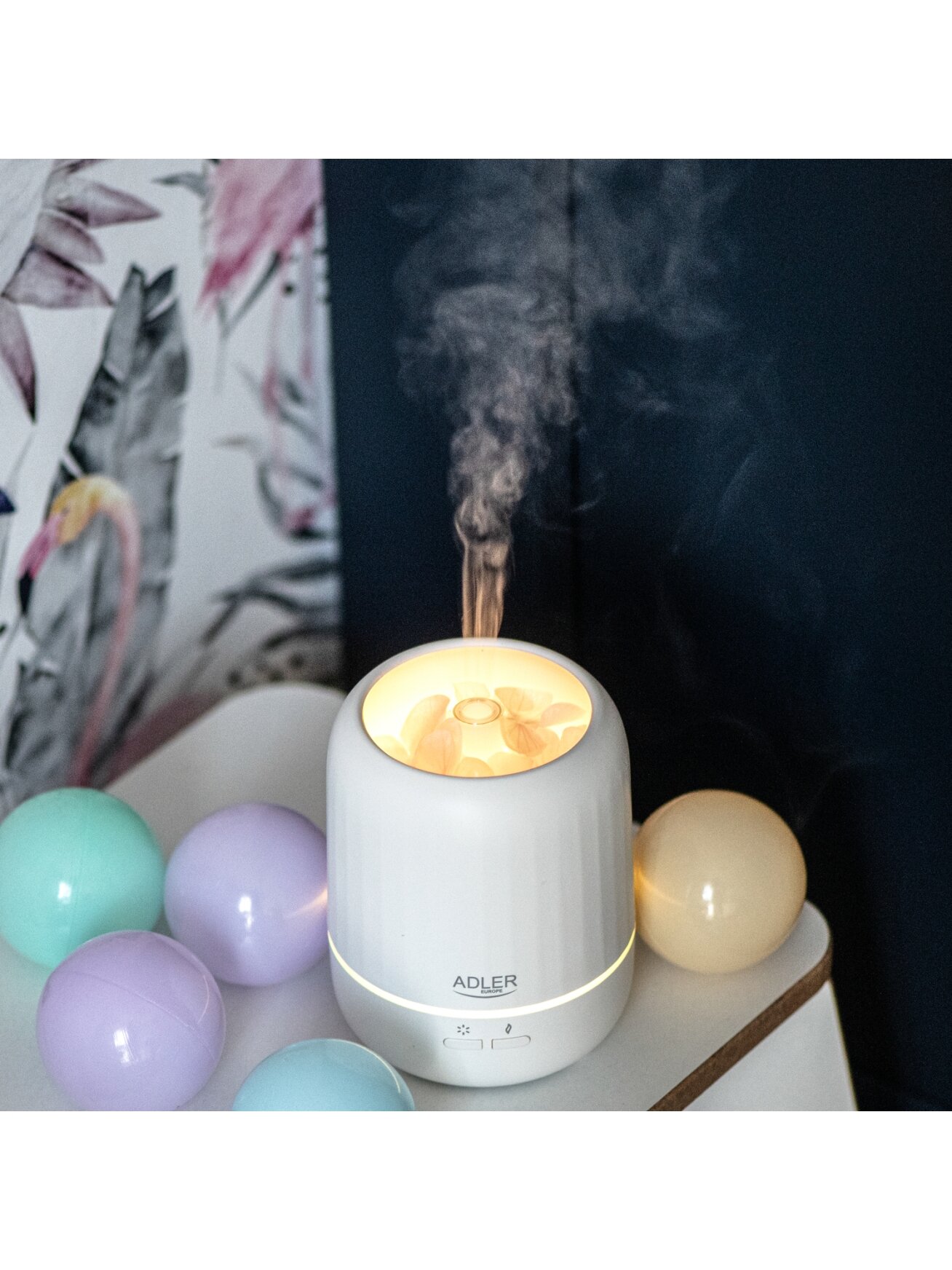 Adler | Ultrasonic aroma diffuser 3in1 | AD 7968 | Ultrasonic | Suitable for rooms up to 25 m² | White 6 Adler | Ultrasonic aroma diffuser 3in1 | AD 7968 | Ultrasonic | Suitable for rooms up to 25 m² | White 6