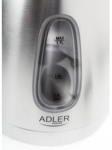 Adler | Kettle | AD 1223 | Standard | 2200 W | 1.7 L | Stainless steel | 360° rotational base | Stainless steel 18 Adler | Kettle | AD 1223 | Standard | 2200 W | 1.7 L | Stainless steel | 360° rotational base | Stainless steel 18