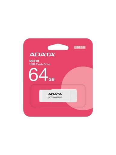 ADATA | USB Flash Drive | UC310 | 64 GB | USB 3.2 Gen1 | White ADATA | USB Flash Drive | UC310 | 64 GB | USB 3.2 Gen1 | White