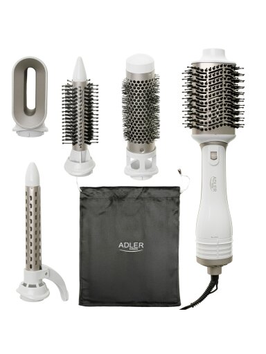 Adler 5-in-1 Curling Iron-Dryer | AD 2027 | Number of heating levels 2 | 1200 W | White/Champagne
