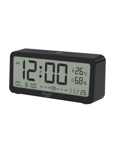Adler | Alarm Clock | AD 1195b | Alarm function | Black