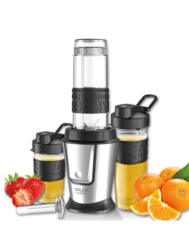 Adler | Blender | AD 4081 | Tabletop | 800 W | Jar material BPA Free Plastic | Jar capacity 0.4 + 0.57 L | Ice crushing | Black/Stainless steel Adler | Blender | AD 4081 | Tabletop | 800 W | Jar material BPA Free Plastic | Jar capacity 0.4 + 0.57 L | Ice crushing | Black/Stainless steel