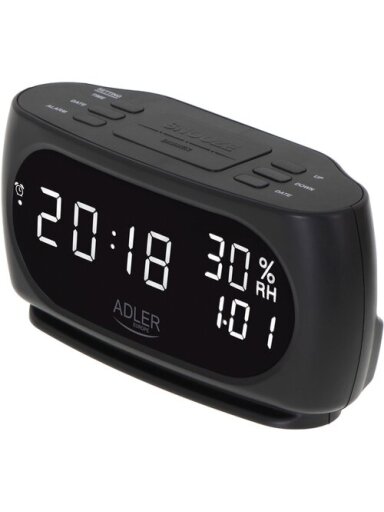 Adler | Clock with Thermometer | AD 1186 | Black