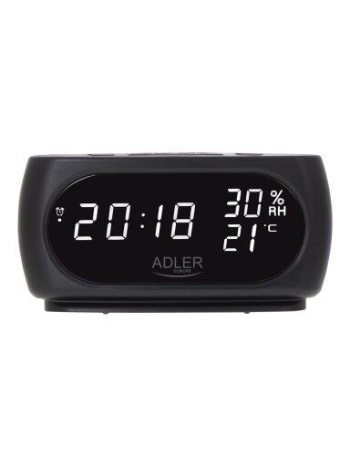 Adler | Clock with Thermometer | AD 1186 | Black