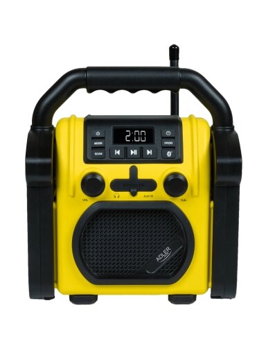 Adler | Construction radio with Bluetooth | AD 1911 | AUX in | Black/Yellow