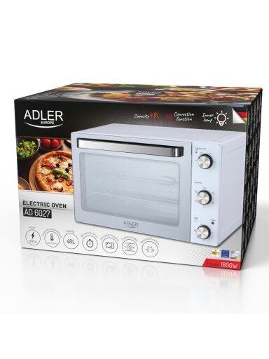 Adler Electric oven | AD 6027 | 48 L | 1800 W | White