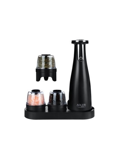 Adler | Electric Salt and pepper grinder | AD 4449b | Housing material ABS plastic | 7 W | Lithium | Matte Black