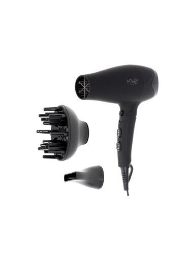Adler | Hair dryer | AD 2267 | 2100 W | Number of temperature settings 3 | Diffuser nozzle | Black