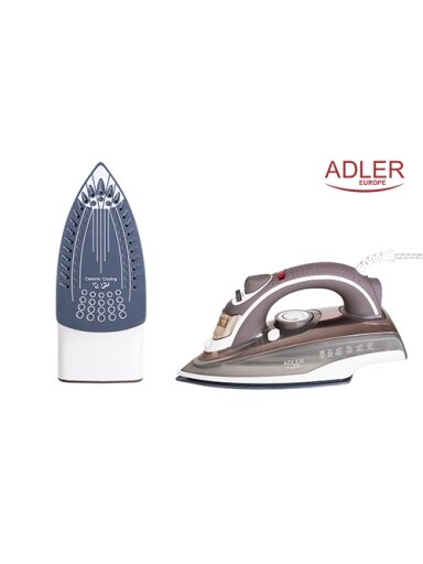 Adler | Iron | AD 5030 | Steam Iron | 3000 W | Water tank capacity 310 ml | Continuous steam 20 g/min | Brown Adler | Iron | AD 5030 | Steam Iron | 3000 W | Water tank capacity 310 ml | Continuous steam 20 g/min | Brown