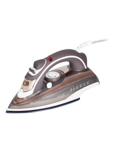 Adler | Iron | AD 5030 | Steam Iron | 3000 W | Water tank capacity 310 ml | Continuous steam 20 g/min | Brown Adler | Iron | AD 5030 | Steam Iron | 3000 W | Water tank capacity 310 ml | Continuous steam 20 g/min | Brown