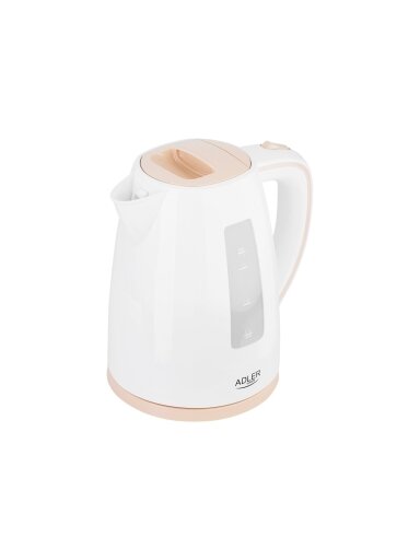 Adler | Kettle | AD 1264 | Standard | 2200 W | 1.7 L | Plastic | 360° rotational base | White