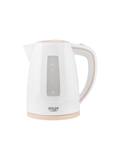 Adler | Kettle | AD 1264 | Standard | 2200 W | 1.7 L | Plastic | 360° rotational base | White