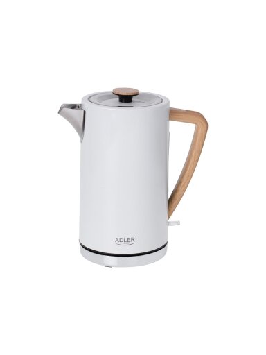 Adler | Kettle | AD 1347w | Electric | 2200 W | 1.5 L | Stainless steel | 360° rotational base | White Adler | Kettle | AD 1347w | Electric | 2200 W | 1.5 L | Stainless steel | 360° rotational base | White