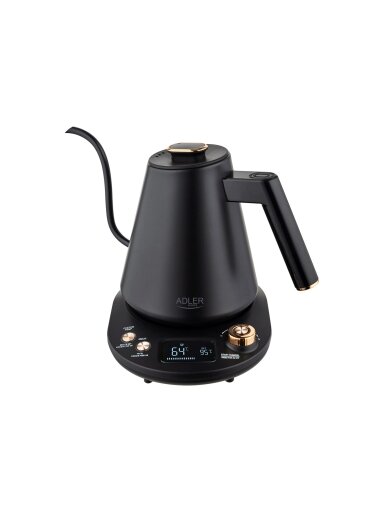 Adler Kettle | AD 1349 | Electric | 1100 W | 1 L | Stainless steel | 360° rotational base | Black/Gold Adler Kettle | AD 1349 | Electric | 1100 W | 1 L | Stainless steel | 360° rotational base | Black/Gold