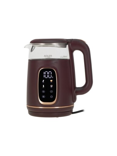 Adler Kettle with LED Display | AD 1305 | Electric | 2200 W | 1.7 L | Plastic | 360° rotational base | Burgundy Adler Kettle with LED Display | AD 1305 | Electric | 2200 W | 1.7 L | Plastic | 360° rotational base | Burgundy