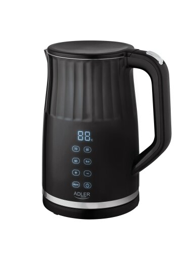 Adler Kettle with LED display | AD 1350 | Electric | 2200 W | 1.7 L | Stainless Steel | 360° rotational base | Black Adler Kettle with LED display | AD 1350 | Electric | 2200 W | 1.7 L | Stainless Steel | 360° rotational base | Black