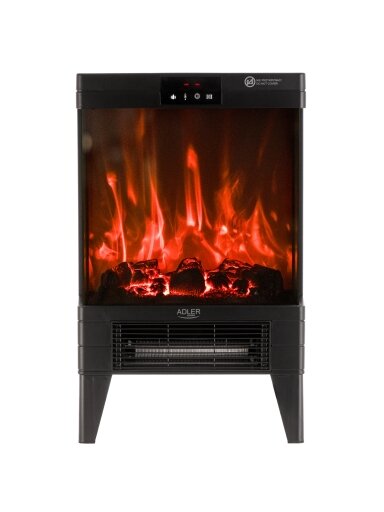 Adler LED electric fireplace with remote control | AD 7755 | Ceramic Heater | 2000 W | Number of power levels 2 | Black