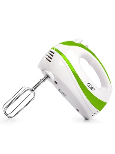 Adler | Mixer | AD 4205 g | Hand Mixer | 300 W | Number of speeds 5 | Turbo mode | White/Green Adler | Mixer | AD 4205 g | Hand Mixer | 300 W | Number of speeds 5 | Turbo mode | White/Green