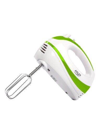 Adler | Mixer | AD 4205 g | Hand Mixer | 300 W | Number of speeds 5 | Turbo mode | White/Green Adler | Mixer | AD 4205 g | Hand Mixer | 300 W | Number of speeds 5 | Turbo mode | White/Green