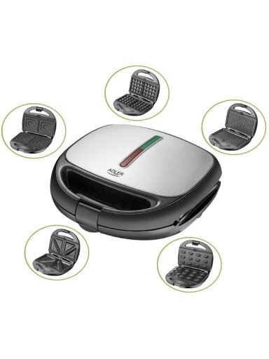 Adler | Sandwich maker | AD 3040 | Number of plates 5 | Multigrill | Number of pastry 2 | 1200 W | Ceramic coating | Black Adler | Sandwich maker | AD 3040 | Number of plates 5 | Multigrill | Number of pastry 2 | 1200 W | Ceramic coating | Black