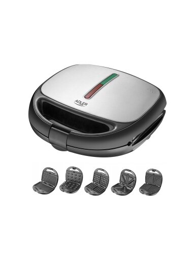 Adler | Sandwich maker | AD 3040 | Number of plates 5 | Multigrill | Number of pastry 2 | 1200 W | Ceramic coating | Black Adler | Sandwich maker | AD 3040 | Number of plates 5 | Multigrill | Number of pastry 2 | 1200 W | Ceramic coating | Black
