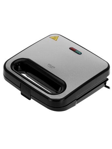 Adler Sandwich Maker | AD 3076 | 1000 W | Number of plates 1 | Black/Silver Adler Sandwich Maker | AD 3076 | 1000 W | Number of plates 1 | Black/Silver