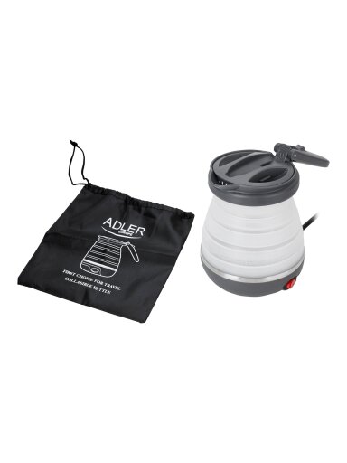 Adler | Travel kettle | AD 1279 | Electric | 750 W | 0.6 L | Silicon | White